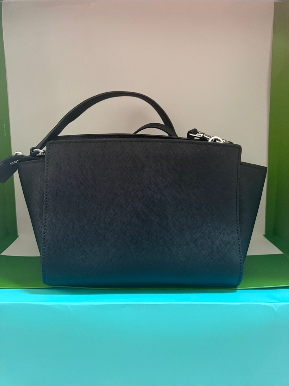 Michael Kors Black, Gray & White Floral Applique Crossbody - Picture 4 of 8